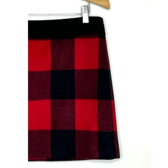 J CREW RED & BLACK BUFFALO PLAID WOOL MINI SKIRT SIZE 2 - Picture 4 of 8